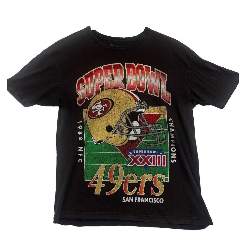 Vintage 1999 San Francisco 49ers Super Bowl XXIII Champions T Shirt XS Black